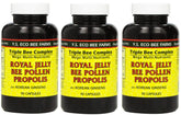 YS Eco Bee Farms royal jelly 3-pack bottle close-up for daily vitality.