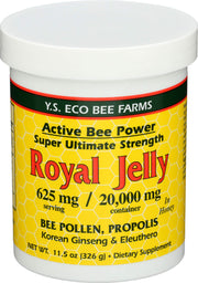 YS Eco Bee Farms royal jelly in honey gel jar for daily nutrition and taste.