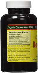 YS Eco Bee Farms Royal Jelly label highlights 75 capsules for easy daily use.