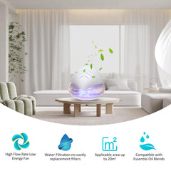ySky multi-color LED moodlight diffuser for relaxing ambiance on nightstand.