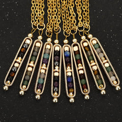 Yspokfay crystal beads necklace with golden chain