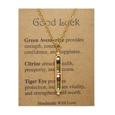Yspokfay healing crystals necklace with golden chain and natural stones