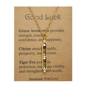 Yspokfay healing crystals necklace with golden chain and natural stones