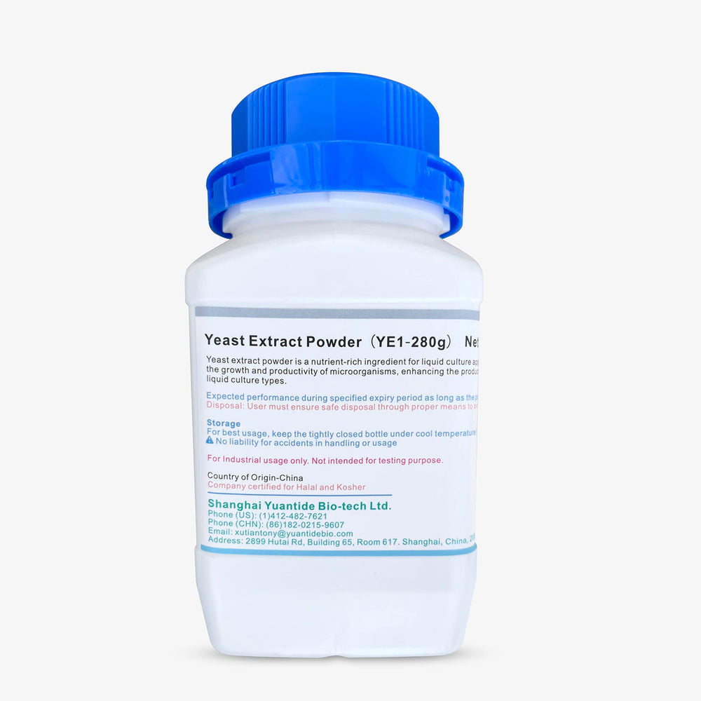 Yuantide YC01 yeast extract powder in a bottle boosts microbial culture prep