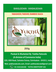 Yuktha Banslochan 200g pack shot highlighting bamboo silica for kitchen use.
