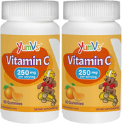 YUM-V'S Vitamin C jellies for kids in orange flavor; convenient daily bite.