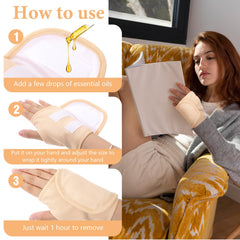Yuomeaz castor oil pack hand wrap soft inner layer keeps oil contained during application