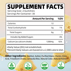 Close-up of pineapple-flavored chewy gummies for easy daily calcium intake.