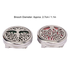 YUYTE diffuser brooch worn with outfits adds subtle fragrance at work