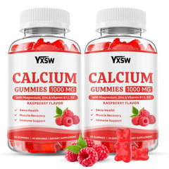 YXSW Calcium Gummies raspberry bottle for easy daily calcium with raspberry flavor
