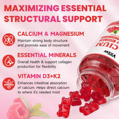 YXSW Calcium Gummies label closeup shows 1000 mg calcium and vitamins