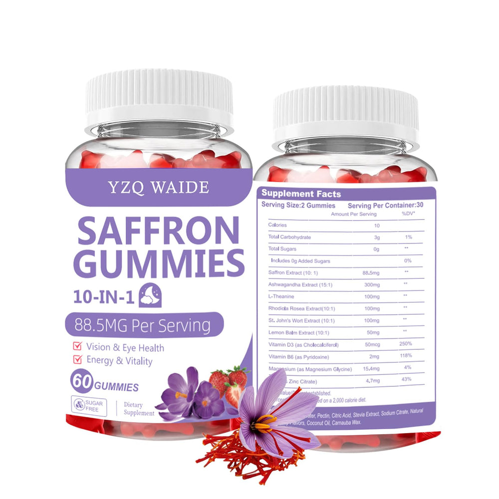 YZQ WAIDE saffron gummies bottle for convenient daily supplementation