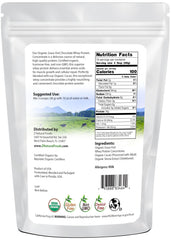 Z Natural Foods Organic Chocolate Whey Protein label showcases simple ingredients and gluten-free, non-GMO benefits.