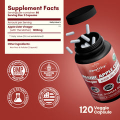 Z Zealthy Life apple cider vinegar with The Mother capsules close-up showing natural ingredients