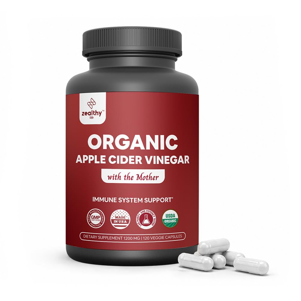 Z Zealthy Life organic apple cider vinegar capsules bottle for convenient daily wellness