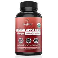 Z Zealthy Life organic apple cider vinegar capsules bottle for convenient daily wellness