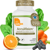 Zahler AccuVision bottle front showing an advanced eye health formula for daily support