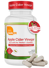 Zahler Apple Cider Vinegar Capsules bottle for daily digestive support with added fiber