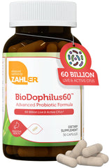 Zahler Biodophilus bottle front view highlighting probiotic support for digestion.