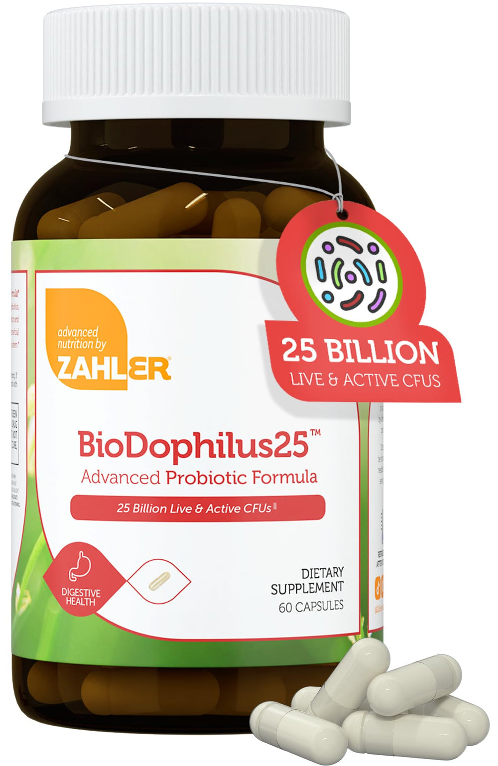 Zahler BioDophilus25 bottle front for daily gut balance