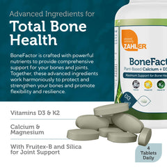 Zahler BoneFactor capsules preview joint and teeth support ingredients.