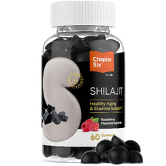 Zahler Chapter One Shilajit Gummies raspberry packaging emphasizing gluten-free, non-GMO