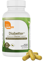 Zahler Diabetter bottle label closeup highlighting cinnamon and ingredients.