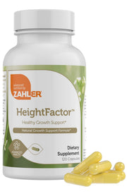 Zahler Height Factor bottle showing growth-support supplement for kids