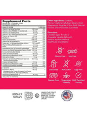 Nutrition facts label on Zahler HeightFactor chews highlights vitamins and minerals for growth.