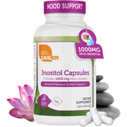 Zahler Inositol supplement bottle on a white surface, suggesting daily wellness usage