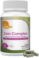 Zahler Iron Complex bottle on a clean counter supports daily iron intake.