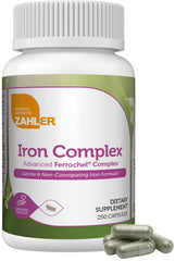 Zahler Iron Complex bottle on a clean counter supports daily iron intake.