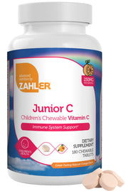 Zahler Junior C Advanced orange bottle; supports daily vitamin C intake for kids.