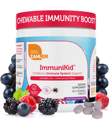 Zahler Kids Immune Support bottle for daily use with elderberry and zinc.