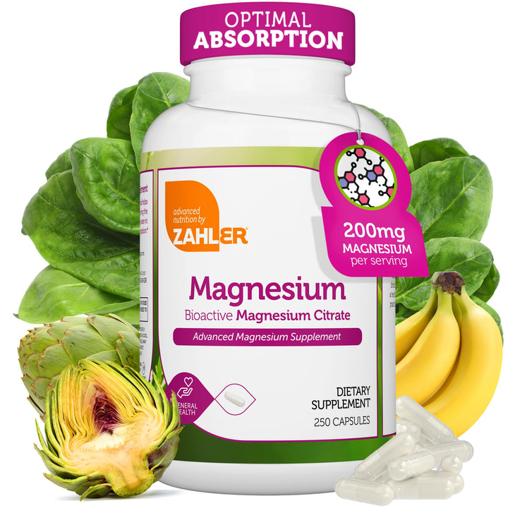 Zahler magnesium citrate capsules bottle for daily mineral support