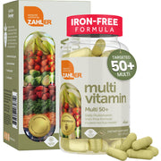 Zahler Multivitamin 50+ bottle shown for senior daily wellness