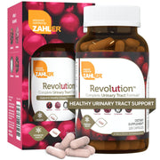 Zahler RevolUTion bottle front shows complete urinary tract formula for daily support.