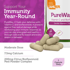 Zahler Vitamin C 500mg bottle with bioflavonoids powder focus.