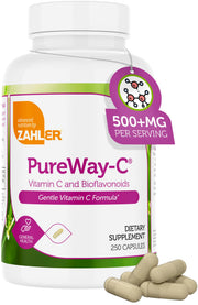 Zahler Vitamin C 500mg bottle close-up shows a gentle, immune-friendly formula.