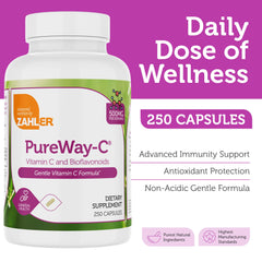 Zahler Vitamin C 500mg capsules close-up highlights easy digestion.