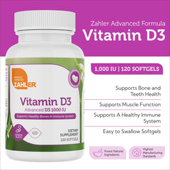 Closeup of Zahler D3 softgel capsule highlighting high potency vitamin D3.