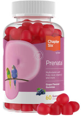 Zahler Womens Prenatal Gummies grape bottle front view highlighting tasty prenatal support for mom and baby