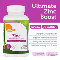 Zahler Zinc 50mg capsules-pour shows convenient dosing in capsule form