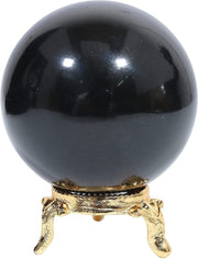 ZAICUS 55 mm black obsidian sphere with stand for decorative display and grounding ambience.