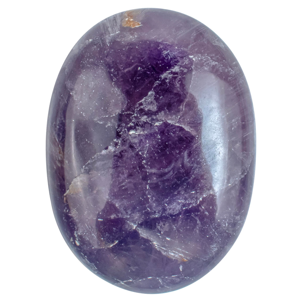ZAICUS Amethyst Palm Stone close-up shows smooth, polished surface ideal for calming meditation.