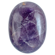 ZAICUS Amethyst Palm Stone close-up shows smooth, polished surface ideal for calming meditation.