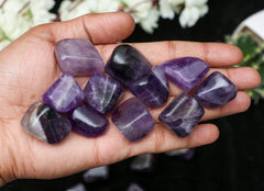 ZAICUS amethyst tumbled stones polished purple glow ideal for home decor ideas.