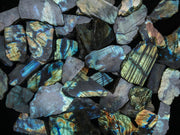 ZAICUS Labradorite polished slice with iridescent sheen for DIY jewelry making.