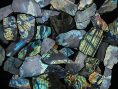 ZAICUS Labradorite polished slice with iridescent sheen for DIY jewelry making.
