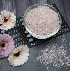 ZAICUS Rose Quartz chips used as aquarium decor with soft pink shimmer.